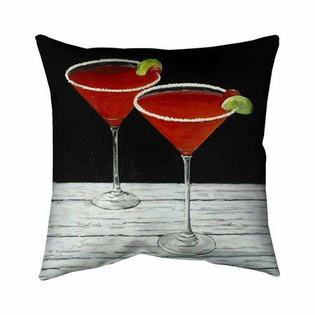 BEGIN HOME DECOR 26 x 26 in. Cosmopolitan Drink-Double Sided Print Indoor Pillow 5541-2626-GA40